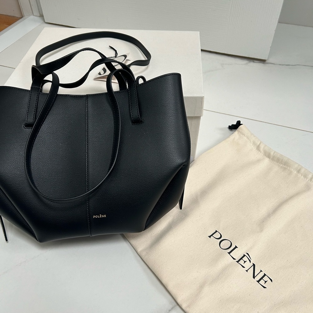 Polène Black Mini Cyme Leather Tote - Picture 6 of 9